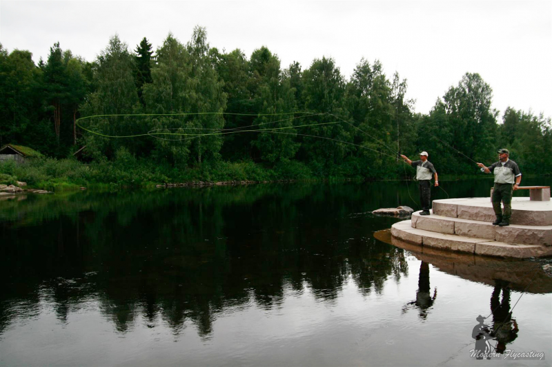 Werpdemo, Flyfishing, Bas de Bruin, Sepp Fuchs, synchronic casting, flycasting, Modern Flycasting, Vliegvisinstructie, vliegvissen, Norway 